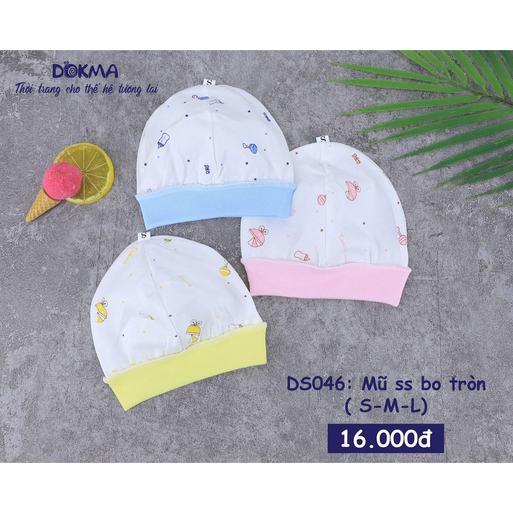 Mũ bo tròn cotton cho bé/trẻ sơ sinh Dokma (từ 0-6 tháng tuổi) DS046