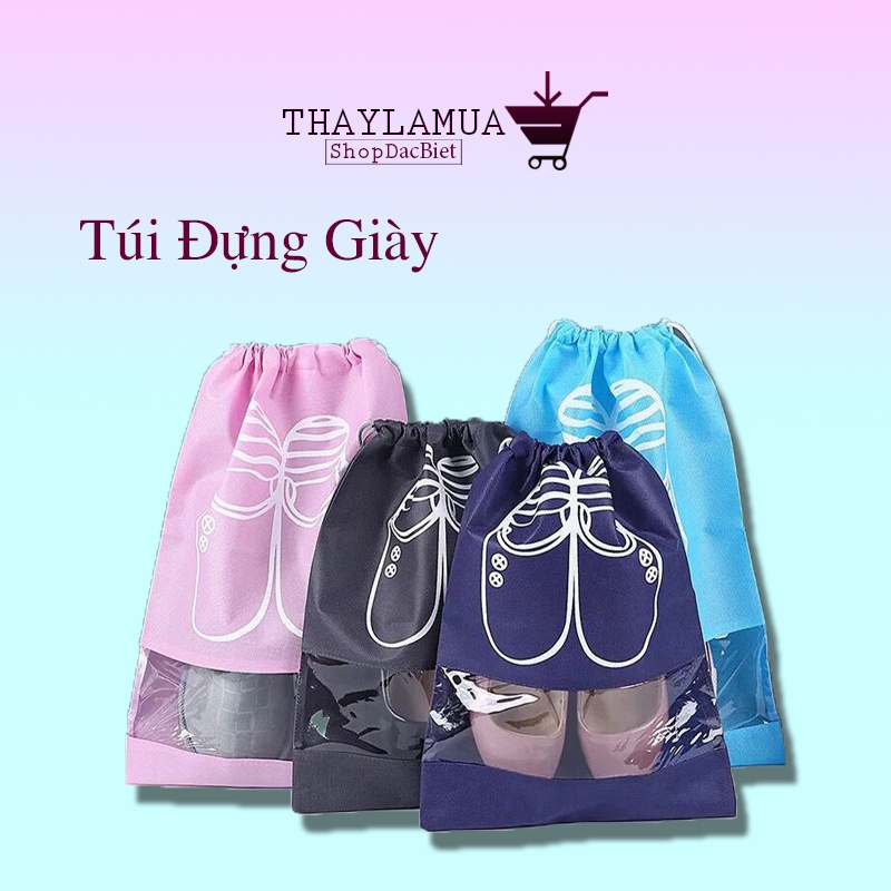 Túi đựng giày vải dù dây rút cao cấp - Túi đựng giày dép du lịch chống bẩn size to