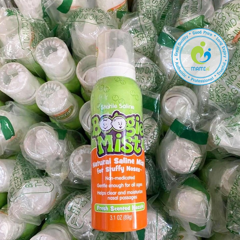 Xịt muối mũi lô hội/ nho vệ sinh, giảm vie^m, sổ, nghẹt mũi cho bé từ sơ sinh Zarbee's (88ml)/Boogie Mist (89g), USA