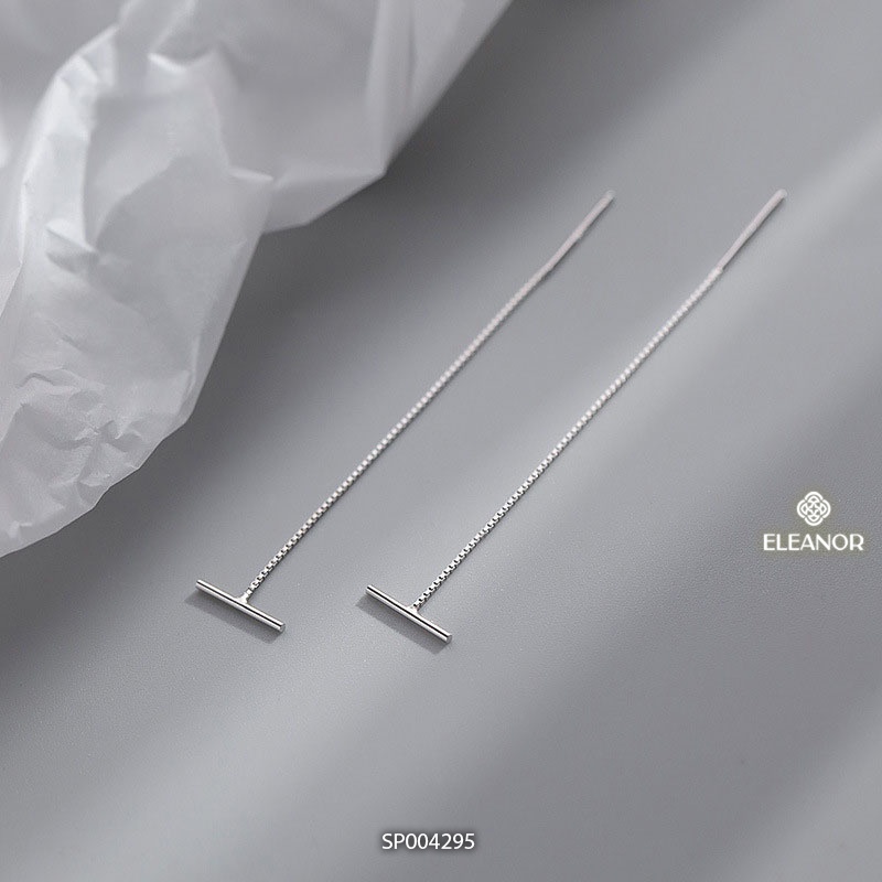 Bông tai nữ dáng dài Eleanor Accessories sợi mảnh mặt thanh ngang phụ kiện trang sức 4295
