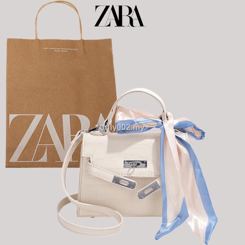 Túi Xách Zara Có Khăn Lụa Cao Cấp Thời Trang Mùa Hè Phong Cách Pháp Cho Nữ