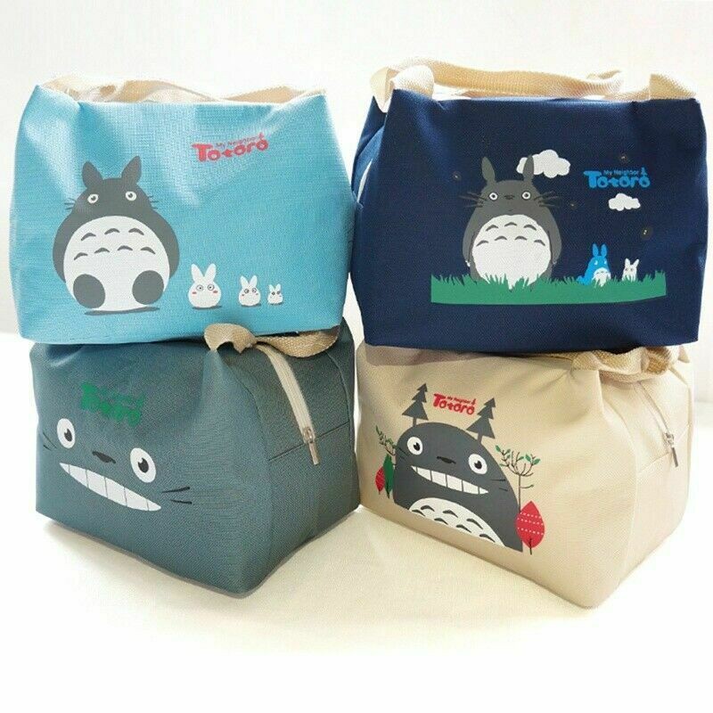 Túi đựng hộp cơm trưa bằng vải oxford dày chống thấm nước hình totoro dễ thương mang đi tiện dụng