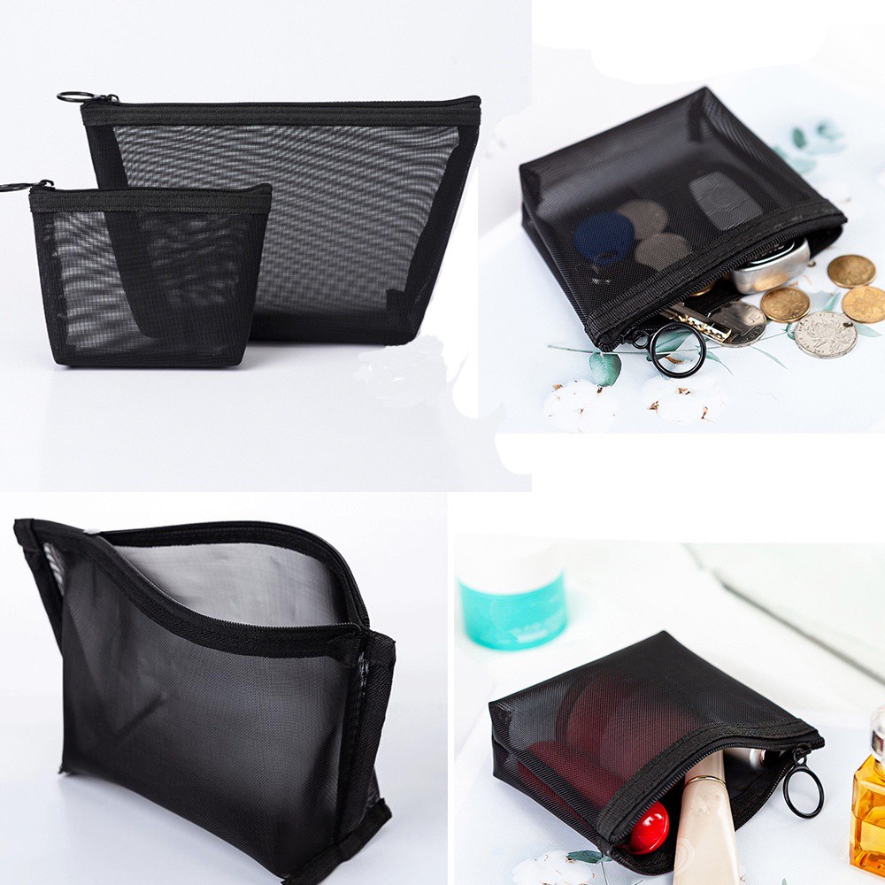 BANANA  1PCS Women Men Cosmetic Bag Transparent Travel Fashion Small Large Black Toiletry Makeup Organizer Bags Case Pouch