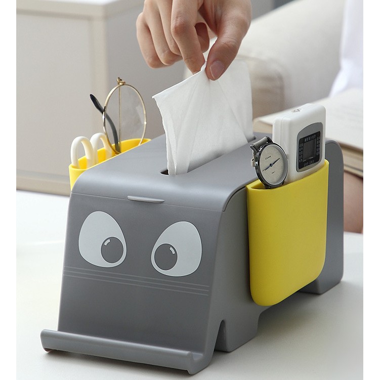 Hộp Đựng Khăn Giấy Ngăn Đa Năng Thiết Kế Sáng Tạo Dễ Thương