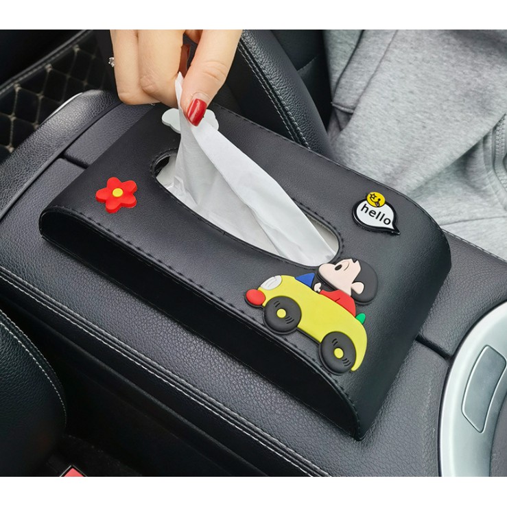 Hộp đựng khăn giấy đặt trên taplo ô tô gắn nhiều hình dễ thương - D&amp;A Shop