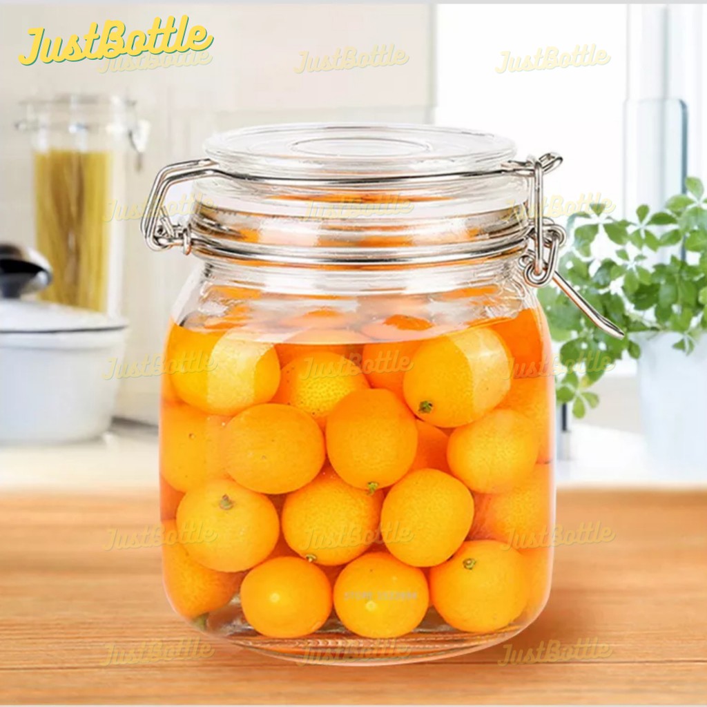 Hũ Thủy Tinh Nắp Cài Dáng Ý 300Ml 500Ml 750Ml 1000Ml 1500Ml 2000Ml 2 Lít 3 Lít - Lọ Hủ Nắp Gài Kín Hơi Đựng Thực Phẩm