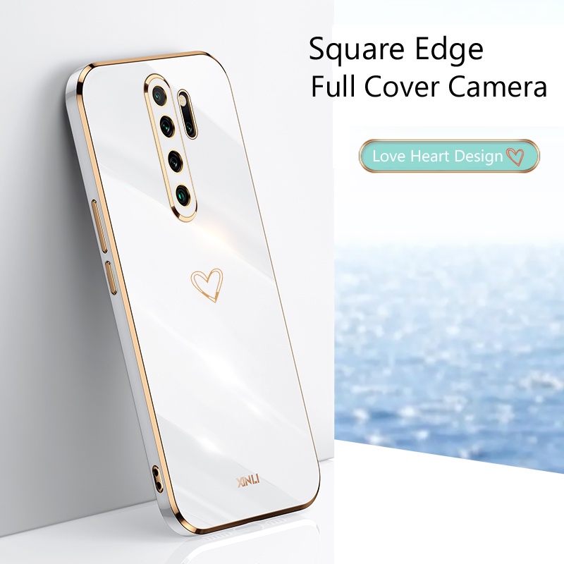 Ốp Điện Thoại Vuông Tráng Gương Hình Trái Tim Cho Xiaomi Redmi Note 9 Pro Max 9s Redmi9 9 9A 9T Redmi9A Redmi9t