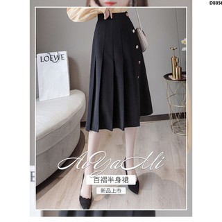 Chân Váy Lửng Eo Cao Xếp Ly Phong Cách Hồng Kông 2019 Sành Điệu Cho Nữ