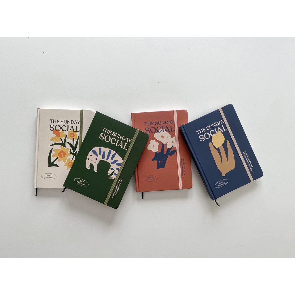 Sổ tay A5 CRABIT kẻ ngang 130gsm thích hợp vẽ màu nước, bullet journal - HOA BE Sunday Social