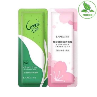 [ Set 2 gói] Mặt nạ bùn trà xanh hoa anh đào thải độc trắng da se khít lỗ chân lông kiểm soát dầu laiko