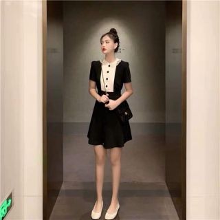 Váy xinh cổ trắng kiểu Hàn