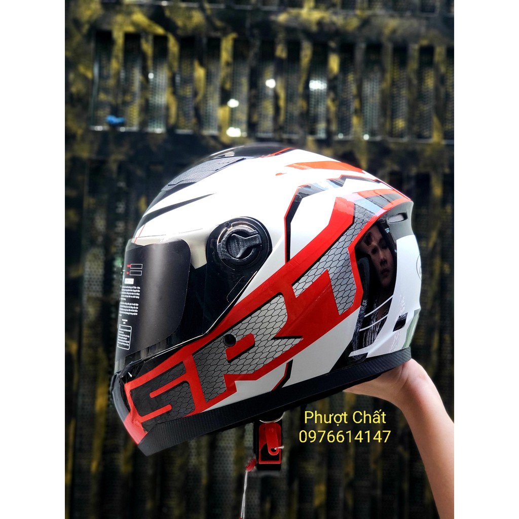 Mũ Fullface Asia tem SRT đỏ siêu ngầu
