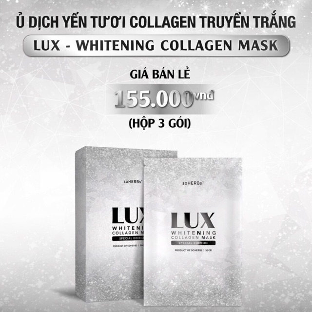 Ủ trắng LUX soherbs tinh chất yến 1 GÓI LẺ