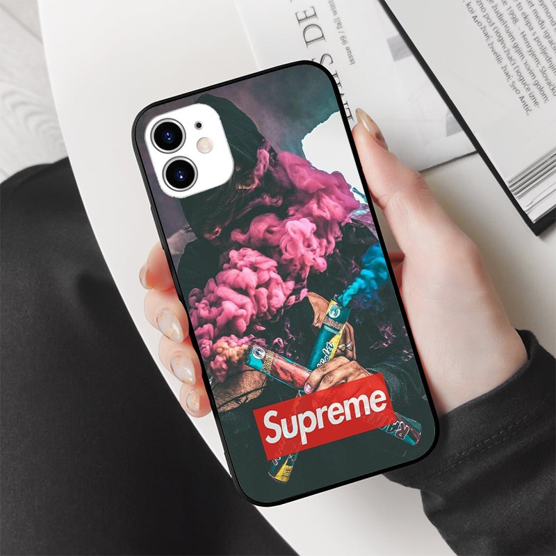 Ốp lưng cá tính SUPREME standard tỏa khói xanh hồng iphone 6s/6/7/8 plus/x/xr/xsmax/11/11 pro max/12/12 promax BRAND0014