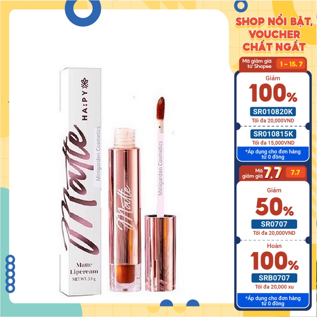 Son Happy kem lì Matte Lipcream son Hapy siêu lì Mini Garden 3.5ml