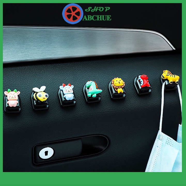 Móc treo đồ mini  đa năng gắn trên xe hơi  hình icon đáng yêu