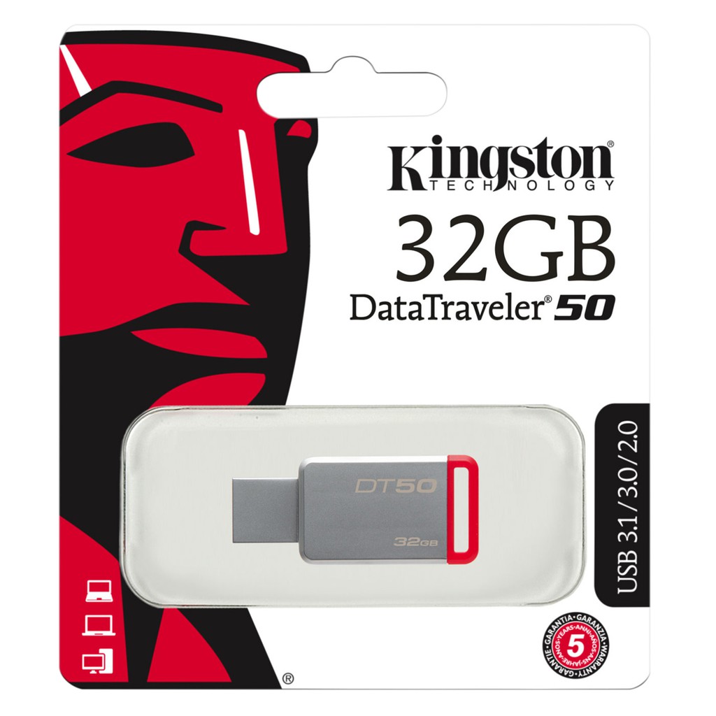 USB 3.1 Kingston DataTraveler DT50 32GB (Bạc)