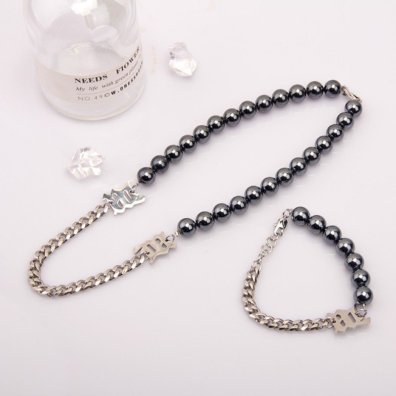 Vòng đeo tay thời trang đính ngọc trai đen thời thượng cho nữ