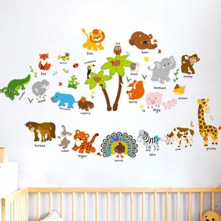 Decal dán tường -Tên tiếng anh các loài động vật - SK9296 Zooyoo