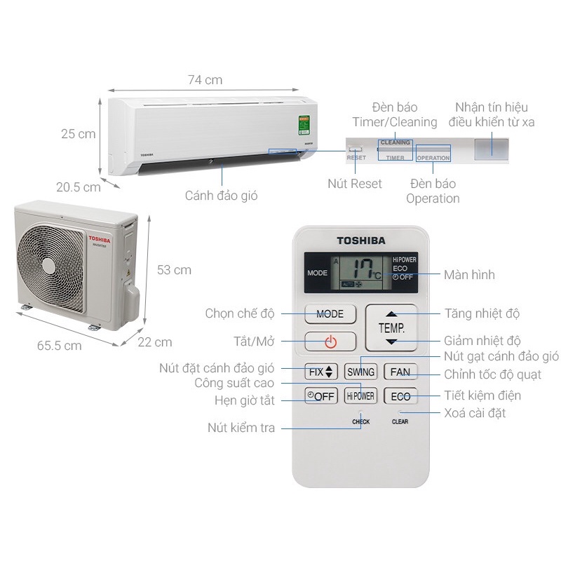 Máy lạnh Toshiba Inverter 1 HP RAS-H10D2KCVG-V