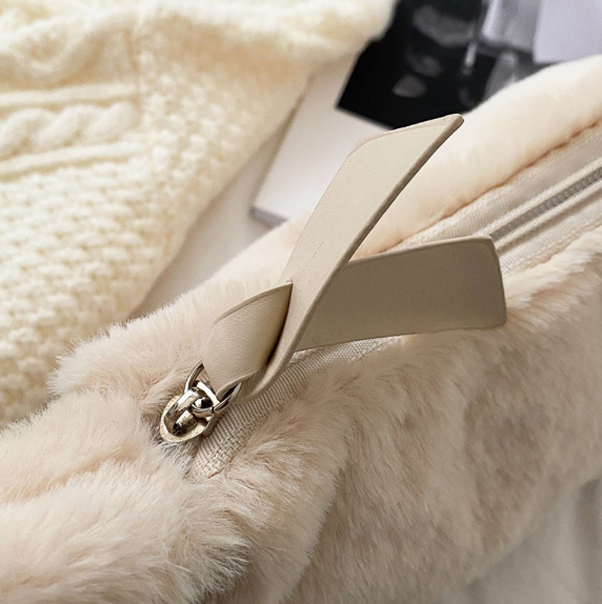 Túi Xách Lông Mềm Màu Trơn Thời Trang