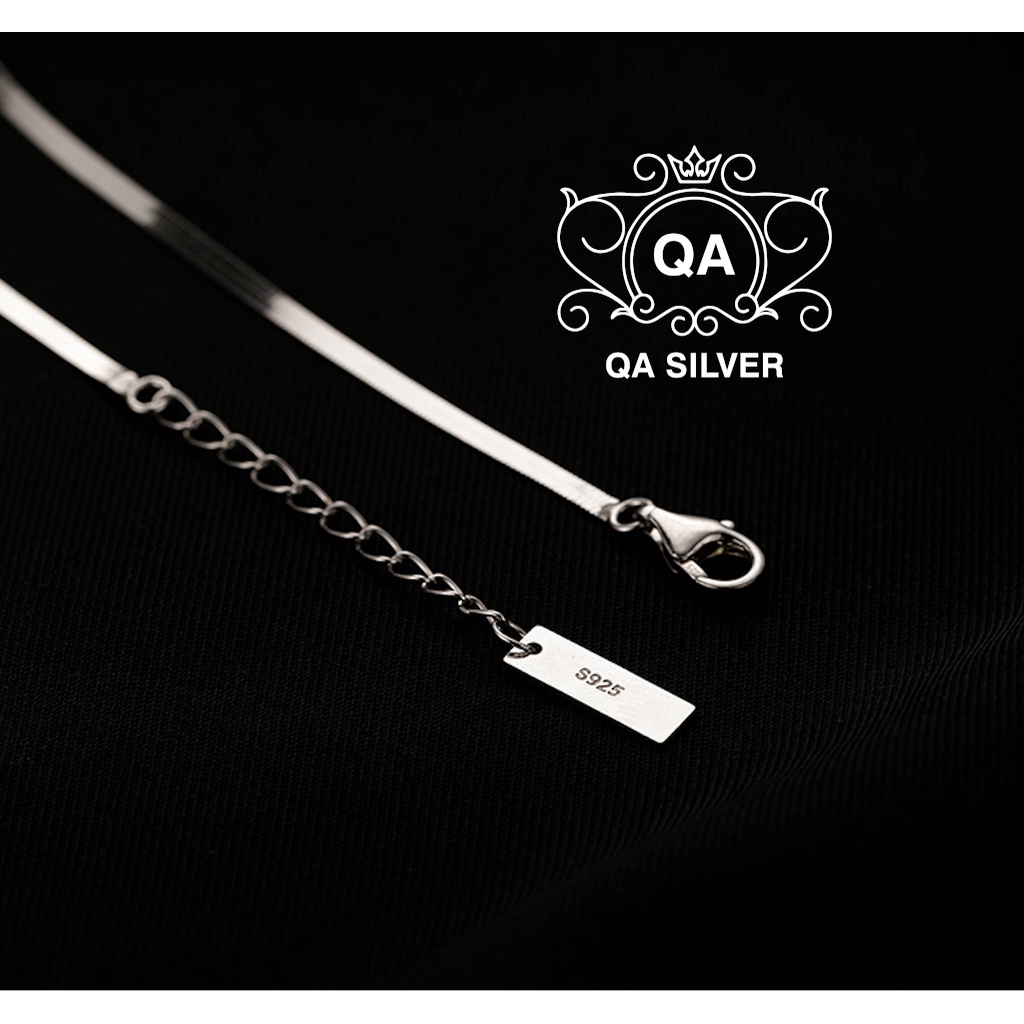 Lắc chân bạc 925 sợi rắn mặt chữ nhật vòng nữ tối giản S925 MINIMAL Silver Anklet QA SILVER AN210901