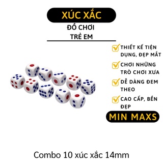Xúc Xắc - Combo 10 Viên Xí Ngầu 6 Mặt Chơi Cá Ngựa Tiện Lợi 8579 [MINMAXS]