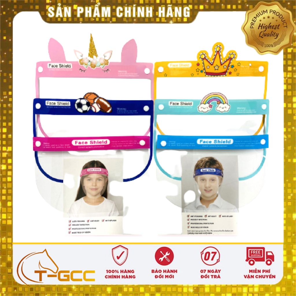 Tấm chắn giọt bắn Face Shield cho bé, mặt nạ bảo hộ phòng dịch cho bé, kính chắn giọt bắn, vi khuẩn cho trẻ em