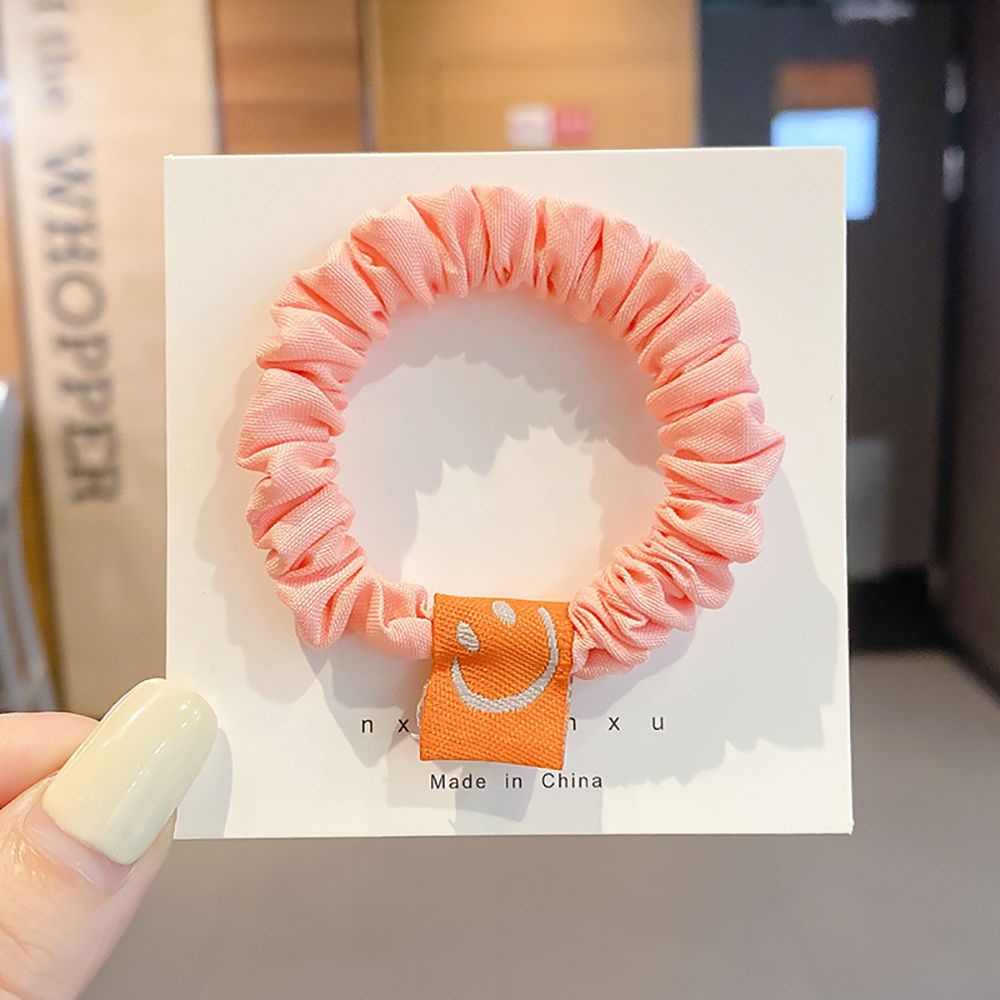 Dây Buộc Tóc Vải Co Giãn Màu Kẹo Hình Mặt Cười Dễ Thương Phong Cách Hàn Quốc Cho Nữ