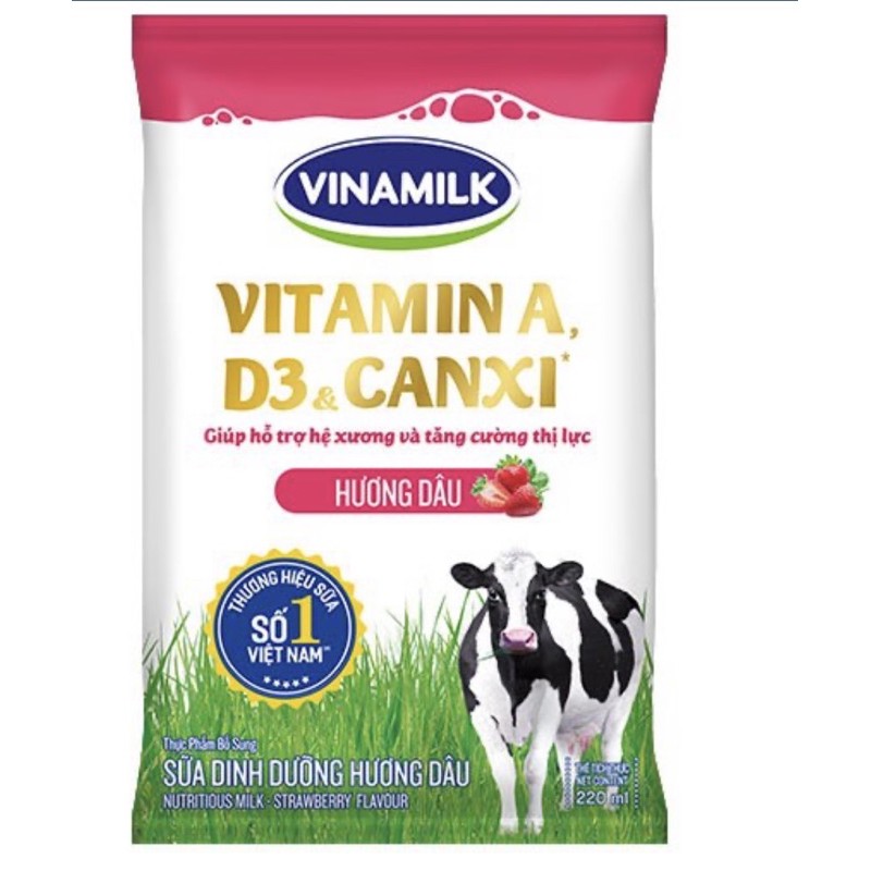 Thùng 48 bịch sữa dinh dưỡng Vinamilk 220ml x 48 bịch