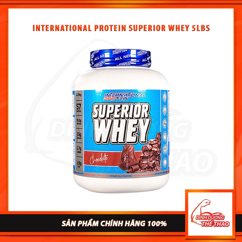 [GIÁ TỐT NHẨT] INTERNATIONAL PROTEIN SUPERIOR WHEY 5LBS | Sữa Dinh Dưỡng Bổ Sung Protein Giúp Tăng Cơ Giảm Mỡ