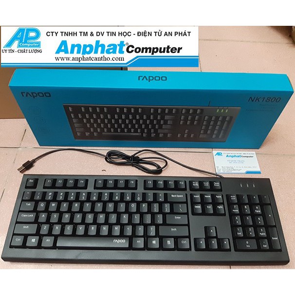 Bàn phím văn phòng Rapoo NK1800 & chuột Rapoo N120 - Hàng Chính Hãng - Bảo hành 24 tháng