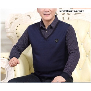 Áo len trong có lớp lót bông ấm cho bố