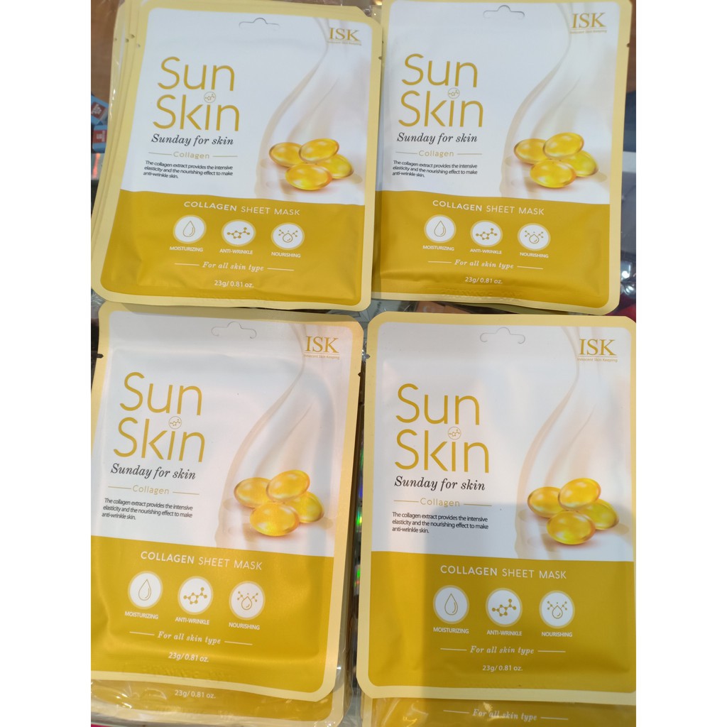 Mặt nạ collagen ISK SUNSKIN giúp sáng da và mờ nếp nhăn