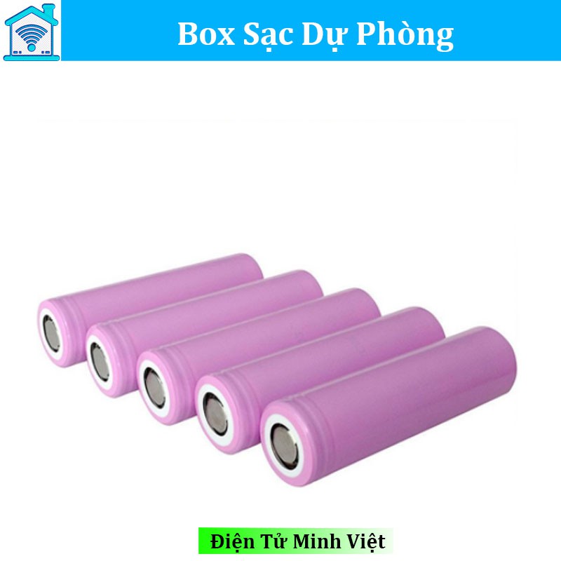 Box sạc dự phòng lắp 8 cell 18650 vỏ nhựa màn LCD màu ngẫu nhiên