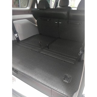 Bộ lót cốp và lưng hàng ghế chất liệu cao su tự nhiên cho xe Mitsubishi Pajero Sport thương hiệu Kata