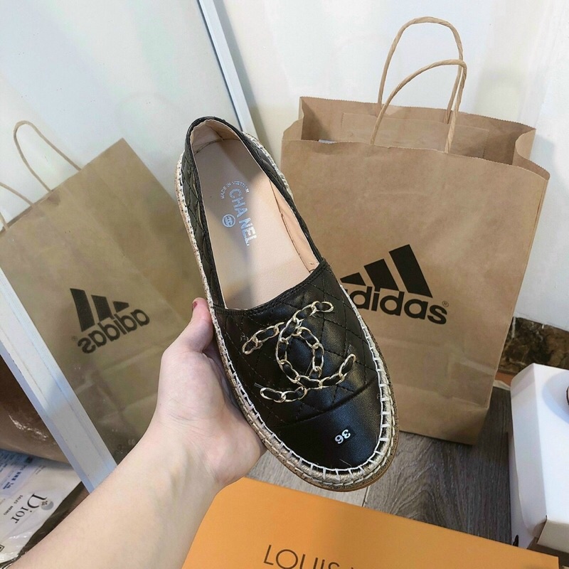 Giày Slipon chânel đế cói .