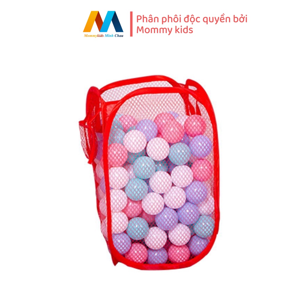 Quà tặng MOMMYKIDS MINH CHÂU quây cũi nhựa ( 1 thảm, 100 quả bóng, 1 combo ném bóng giỏ ( cột bóng, giỏ bóng, 1 bóng), 1