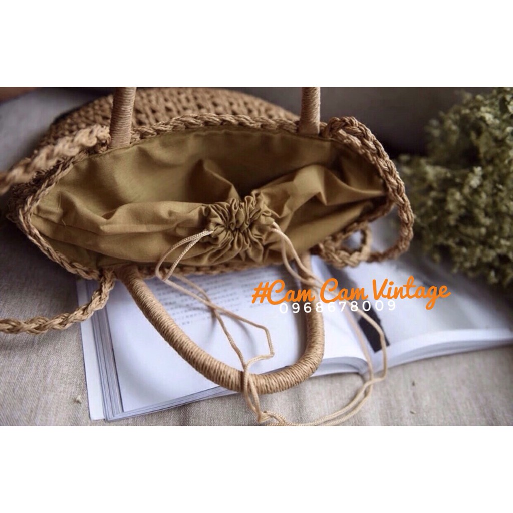 [ HÌNH THẬT ] TÚI CÓI NƠ VINTAE ĐI BIỂN TIỂU THƯ LOẠI 1