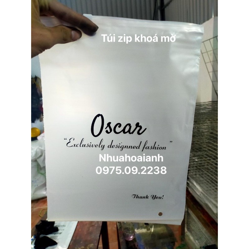 túi zip khoá mờ in chữ, in túi zip kéo khóa số lượng ít
