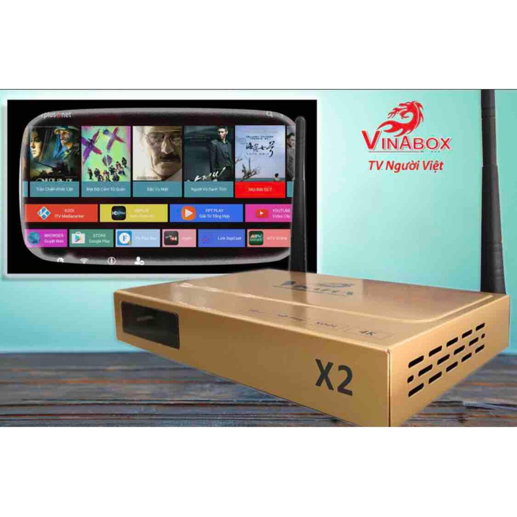 Android Tivi Vinabox X2 Xem tv 200 kênh miễn phí ARM Cortex A7, Ram 1G, Android 7.1.2 - Hàng Chính Hãng