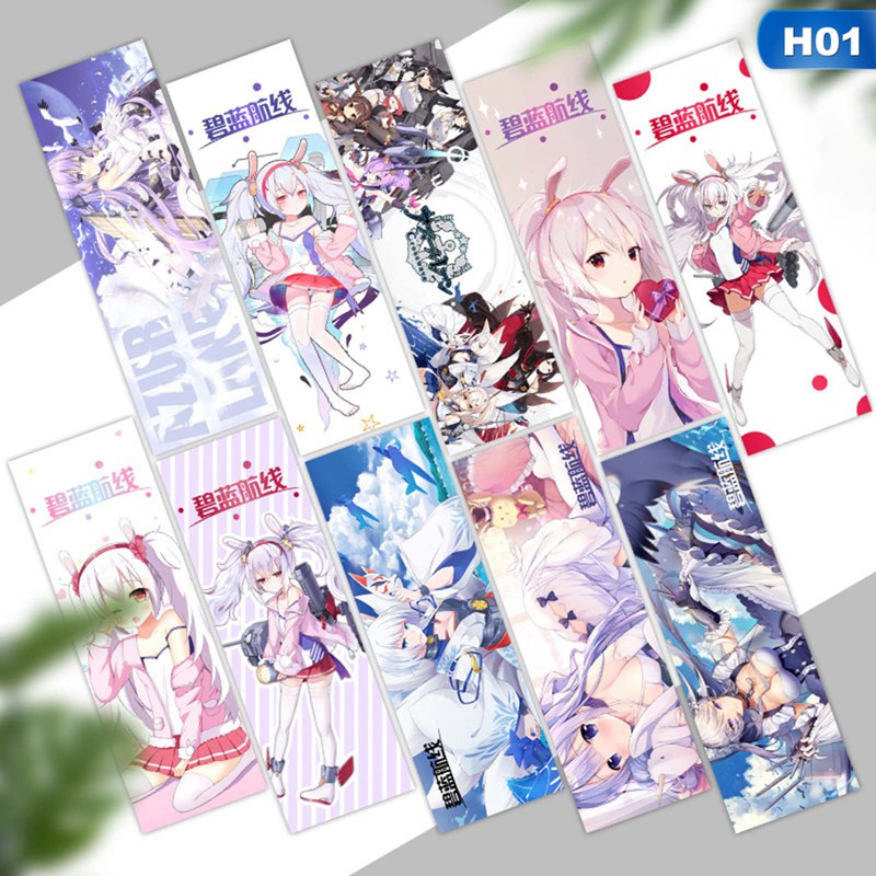 Bộ 10 thẻ đánh dấu trang sách hình nhân vật anime