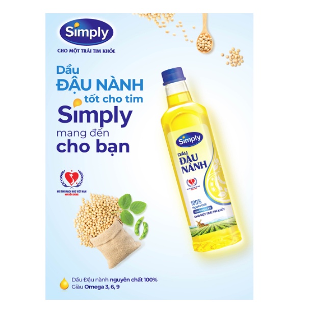 Thùng 12 Chai 1 Lít Dầu Đậu Nành Simply