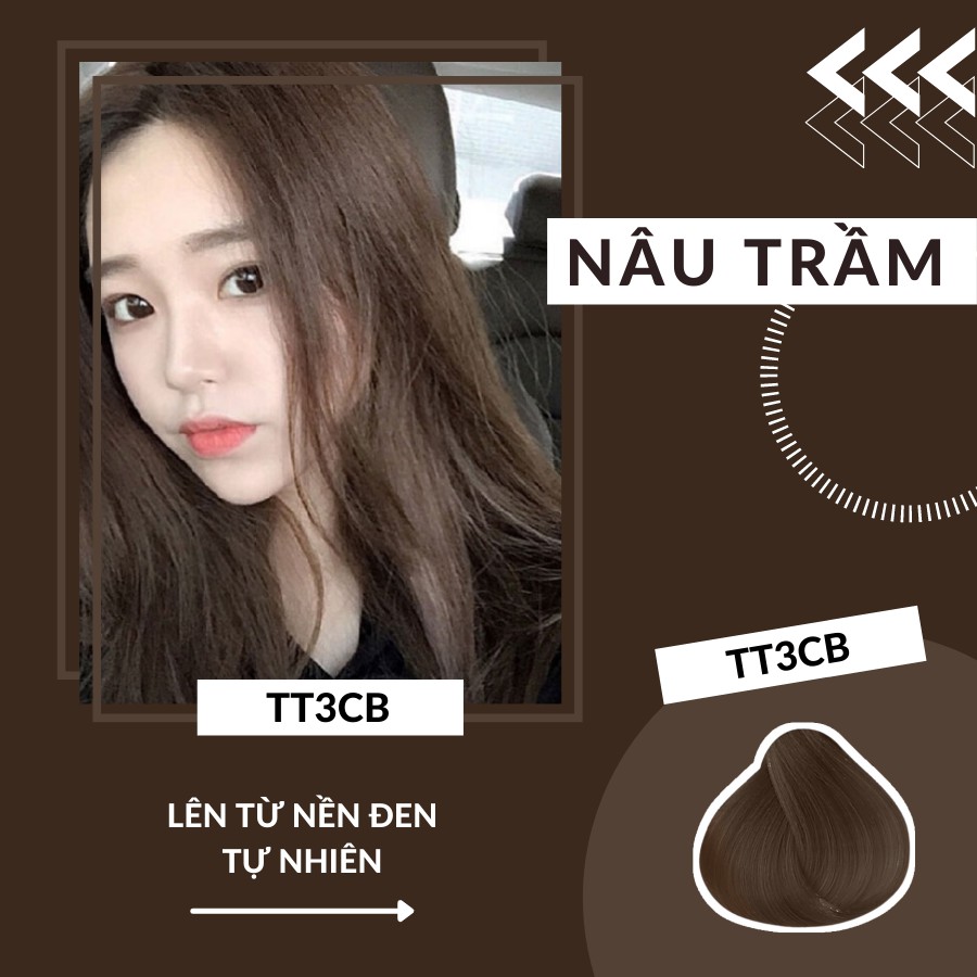 [HOT] Thuốc nhuộm tóc NÂU TRẦM của TT3CB lên từ nền đen tự nhiên, không cần tẩy