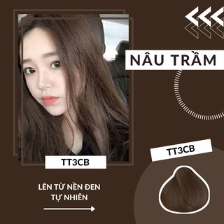 [SIÊU SALE] [GIÁ SỐC] [HOT] Thuốc nhuộm tóc NÂU TRẦM của TT3CB lên từ nền đen tự nhiên, không cần tẩy