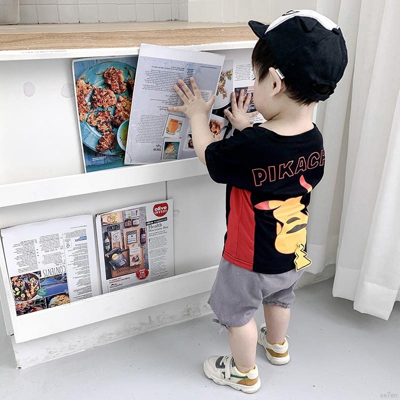 Set áo thun ngắn tay cổ tròn và quần ngắn thời trang cho bé trai