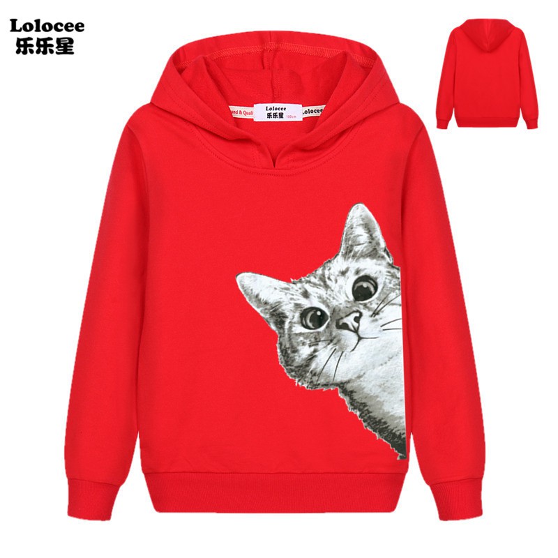 Áo khoác nỉ bé gái Hoodie in hình mèo dễ thương Áo khoác cho trẻ em