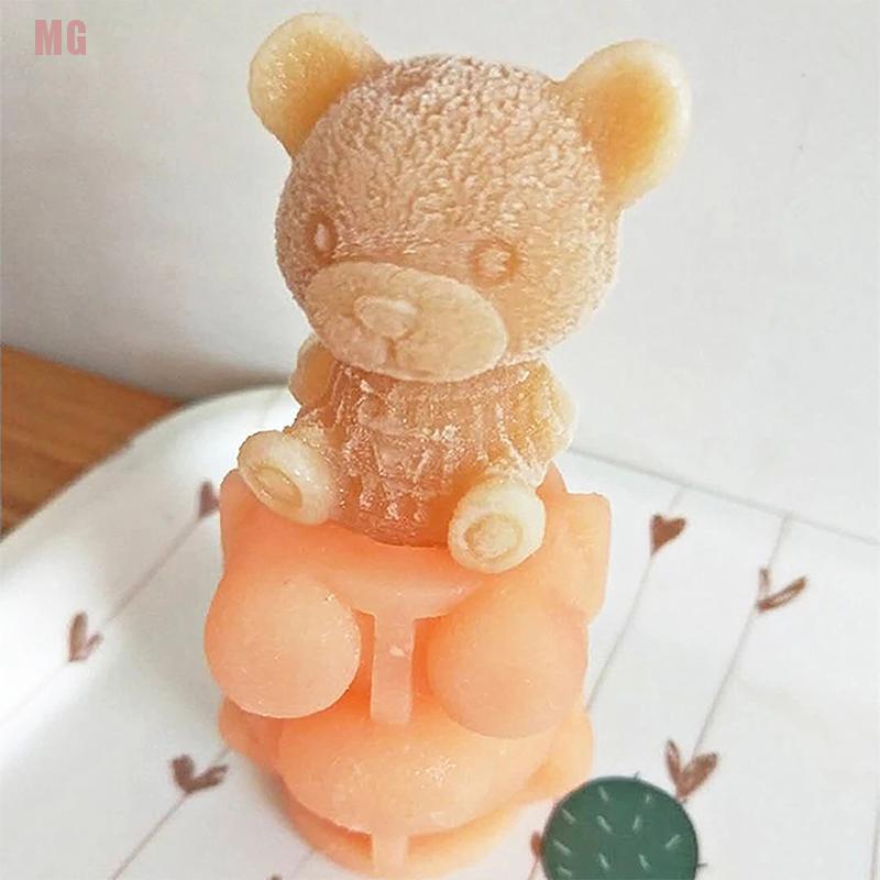 Khuôn Làm Kem / Sô Cô La Hình Gấu Teddy 3d Dễ Thương