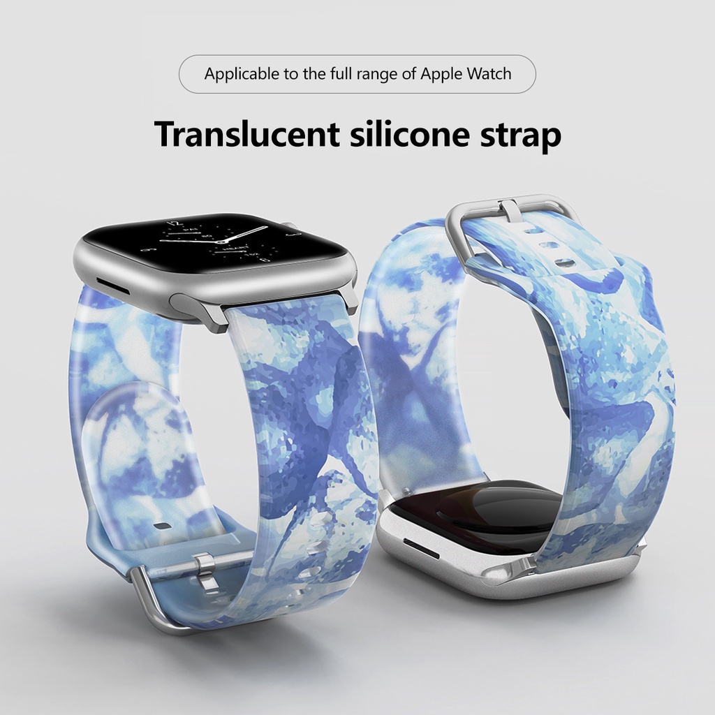 Dây Đeo Đồng Hồ Bằng Silicone Trong Suốt Cho Apple Watch 49mm 45Mm 41 42mm 40 44 38Mm Iwatch ultra 8 7 6 SE 5 4 3