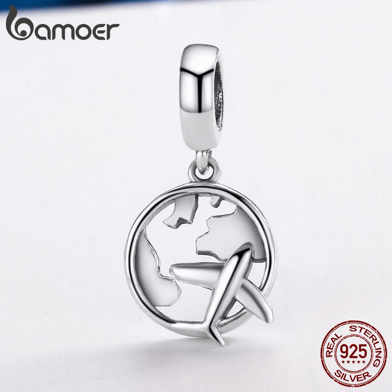 BAMOER Mặt Vòng cổ Bạc 925 Hình Máy Bay